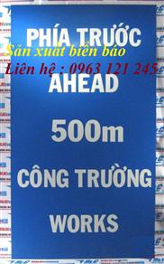 Biển báo I.441a phía trước có công trường