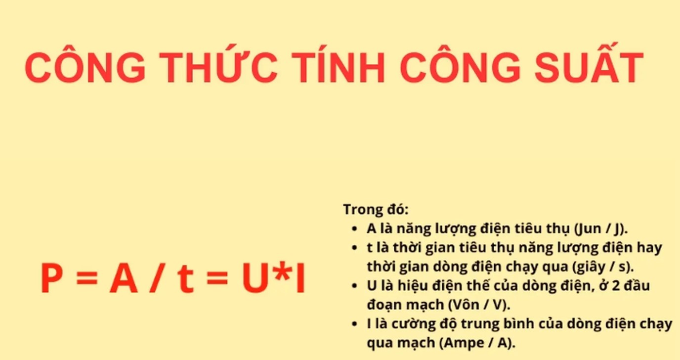 công suất được xác định bằng